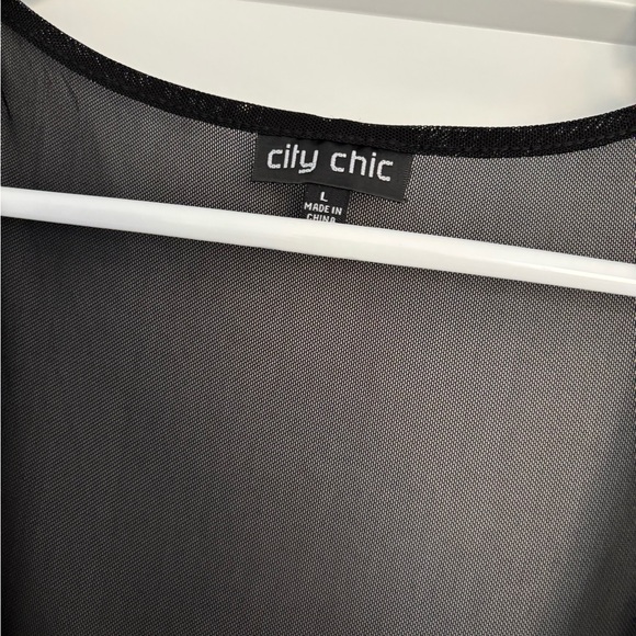 City Chic Black Studded Mini Dress - Picture 2 of 4